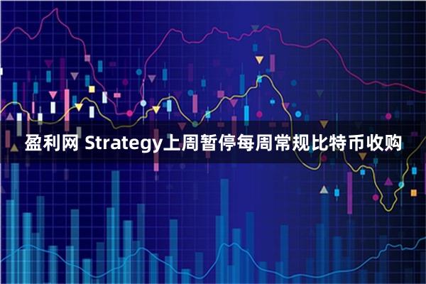 盈利网 Strategy上周暂停每周常规比特币收购